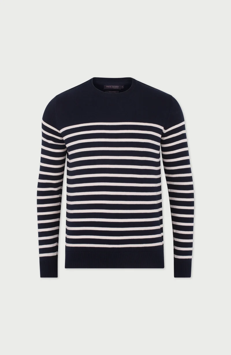 Mens Lightweight Cotton Striped Breton Sweater