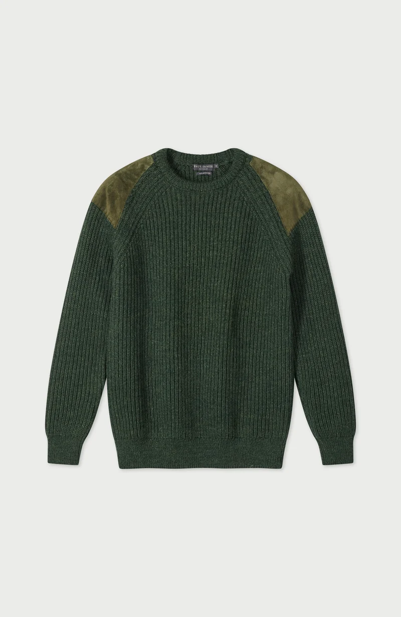 Mens Chunky British Wool Ribbed Shooting Jumper