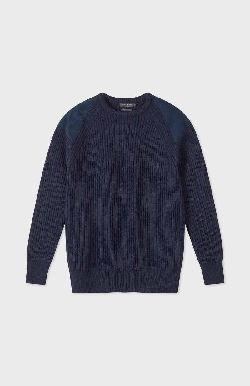 Mens Chunky British Wool Ribbed Shooting Jumper