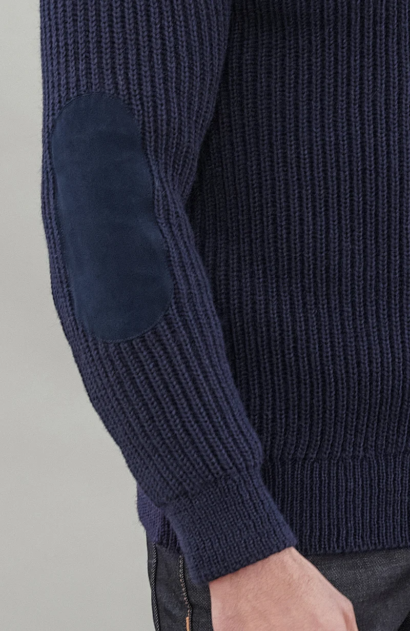 Mens Chunky British Wool Ribbed Shooting Jumper