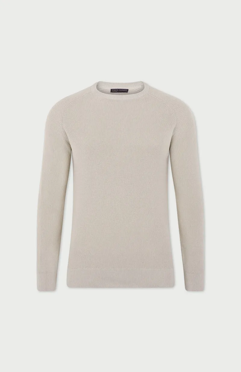 Mens Lightweight Cotton Fisherman Rib Jumper
