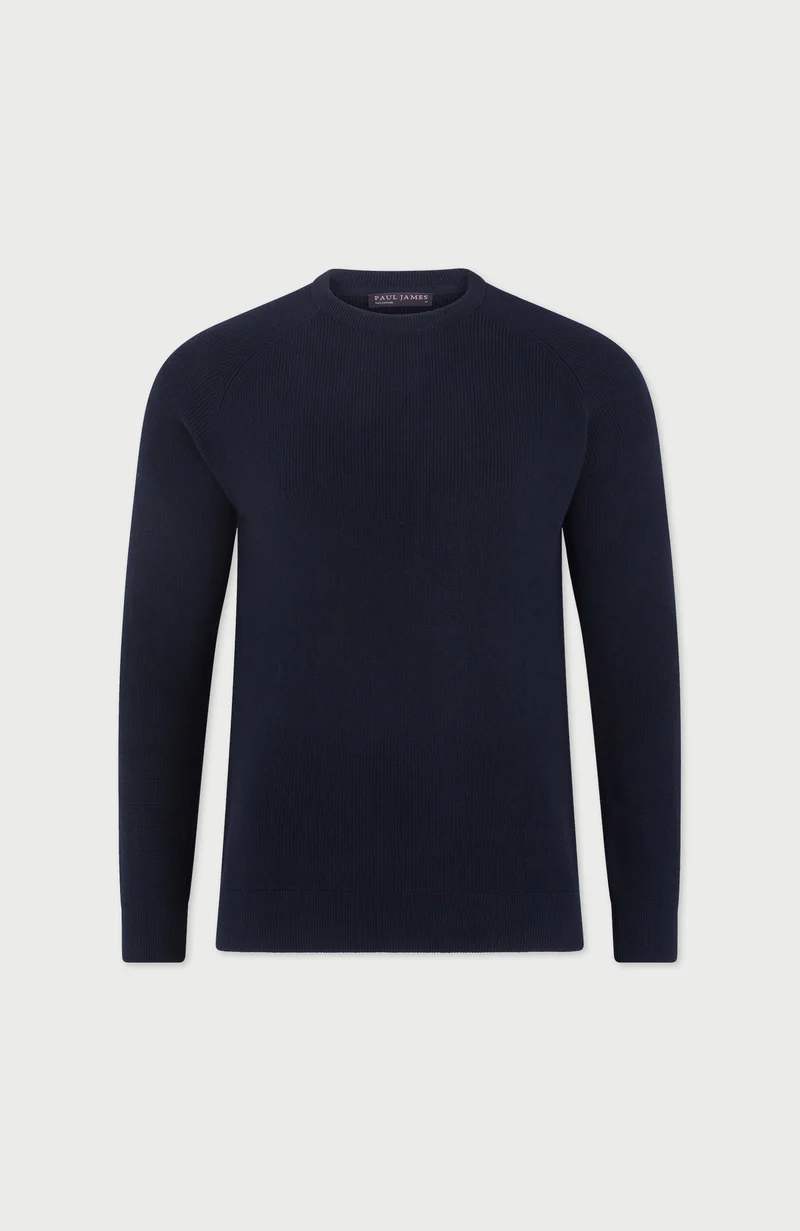 Mens Lightweight Cotton Fisherman Rib Jumper