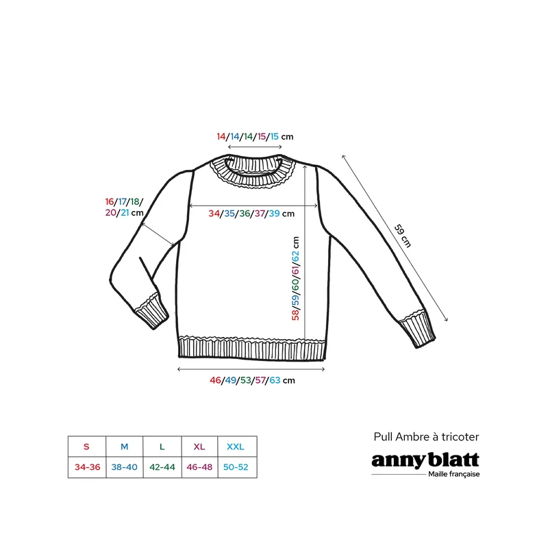 Pull Ambre uni à tricoter