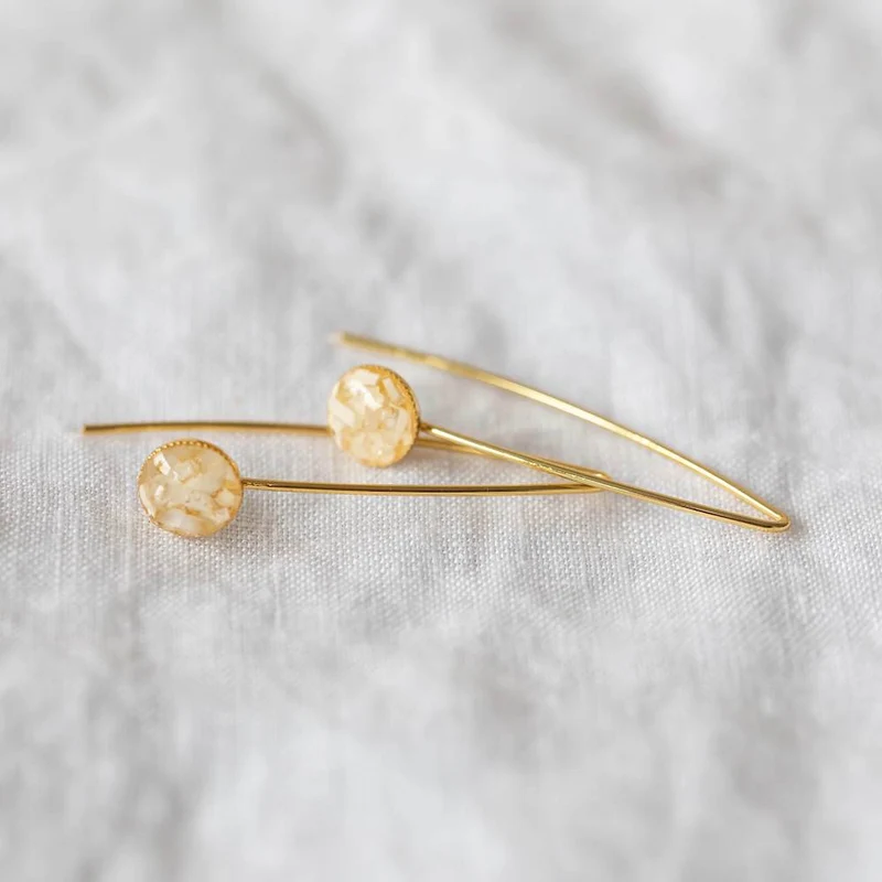 Kit DIY grandes boucles d'oreilles blanches