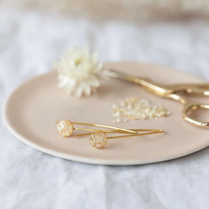 Kit DIY grandes boucles d'oreilles blanches