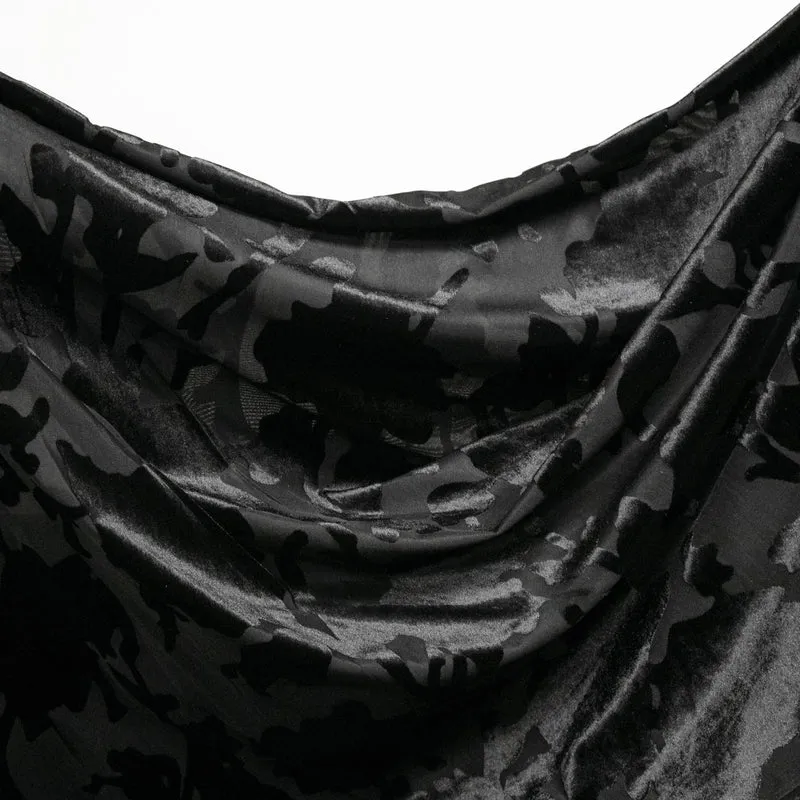 Jersey Dévoré Velours | Noir | Nadya Toto Designer Deadstock