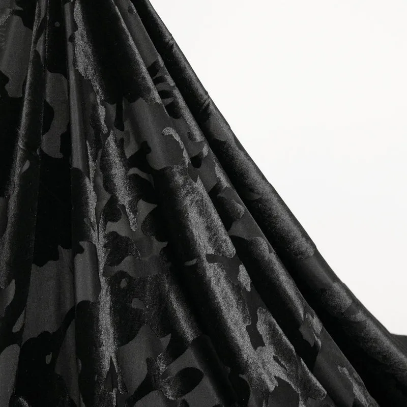 Jersey Dévoré Velours | Noir | Nadya Toto Designer Deadstock
