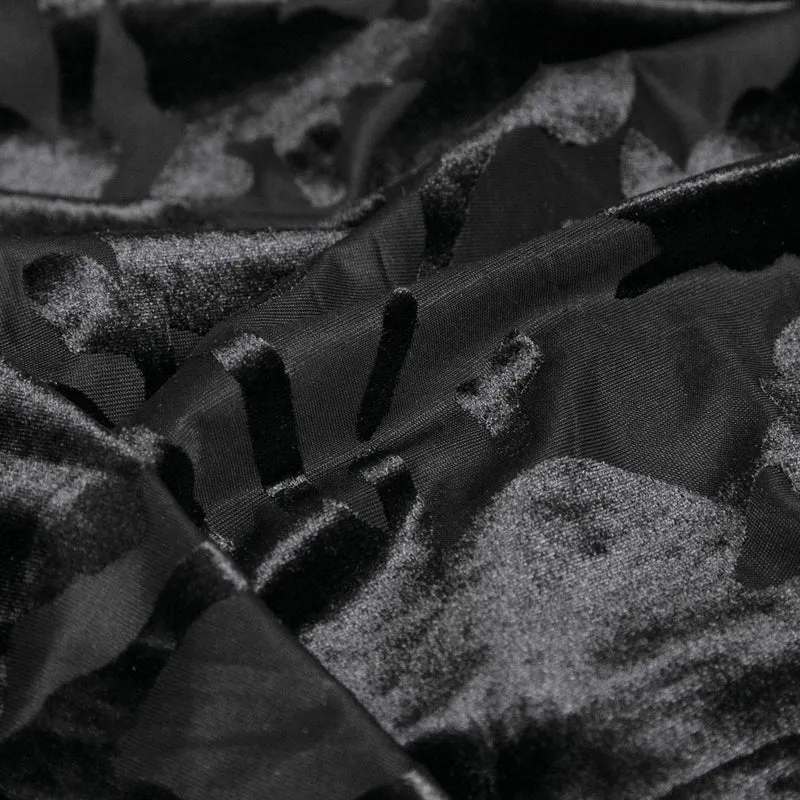 Jersey Dévoré Velours | Noir | Nadya Toto Designer Deadstock