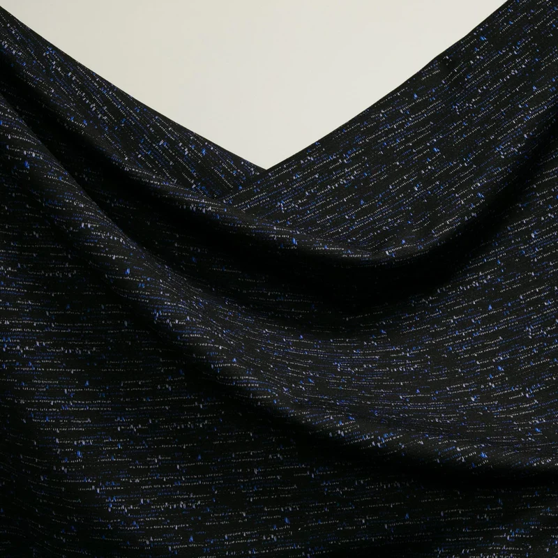 Jacquard en maille tweed | Bleu marine foncé et bleu | Nadya Toto Designer (article neuf)