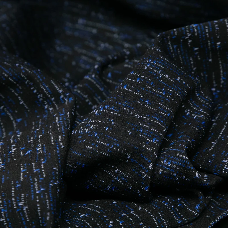 Jacquard en maille tweed | Bleu marine foncé et bleu | Nadya Toto Designer (article neuf)