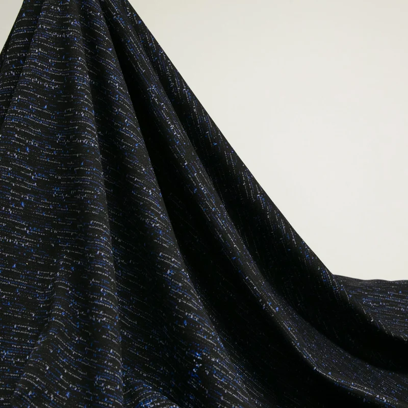 Jacquard en maille tweed | Bleu marine foncé et bleu | Nadya Toto Designer (article neuf)