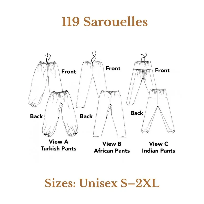 Patron de couture PDF | 119 Sarouelles | Folkwear | UNISEXE