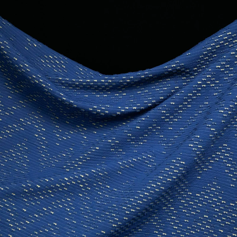Jacquard tricoté à chevrons | Bleu royal | Deadstock de designer Nadya Toto