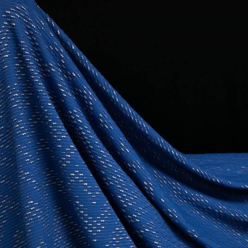 Jacquard tricoté à chevrons | Bleu royal | Deadstock de designer Nadya Toto
