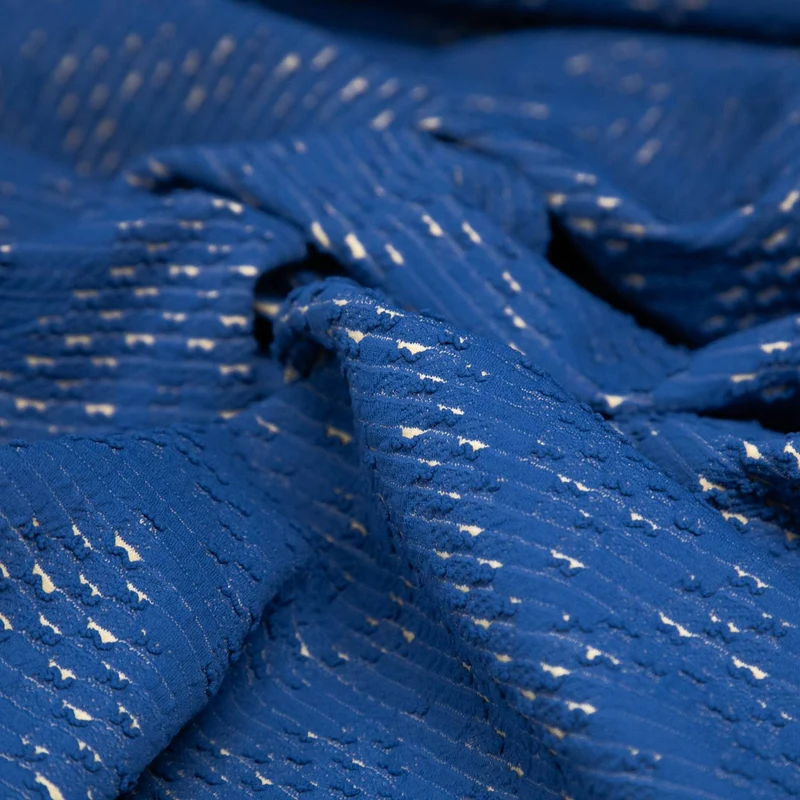 Jacquard tricoté à chevrons | Bleu royal | Deadstock de designer Nadya Toto