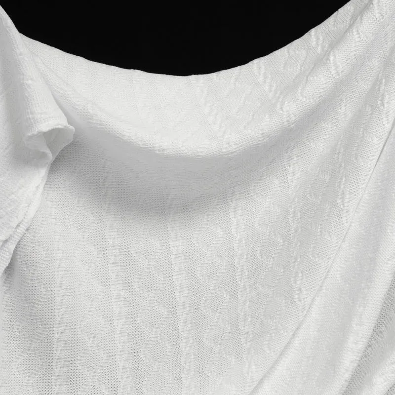 Jacquard tricoté tressé | Blanc | Deadstock de designer Nadya Toto