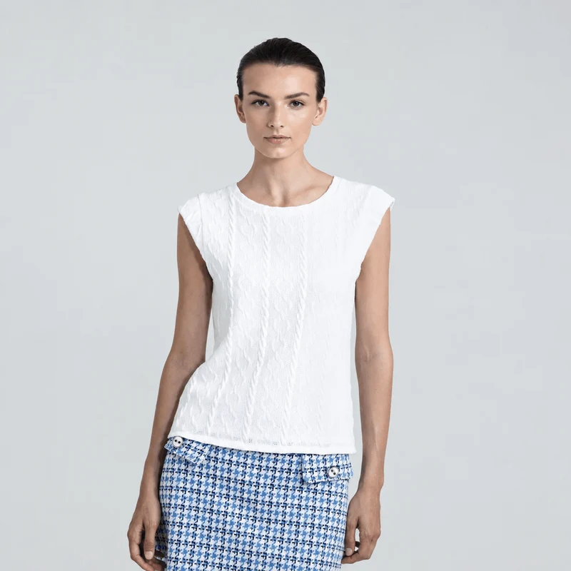 Jacquard tricoté tressé | Blanc | Deadstock de designer Nadya Toto