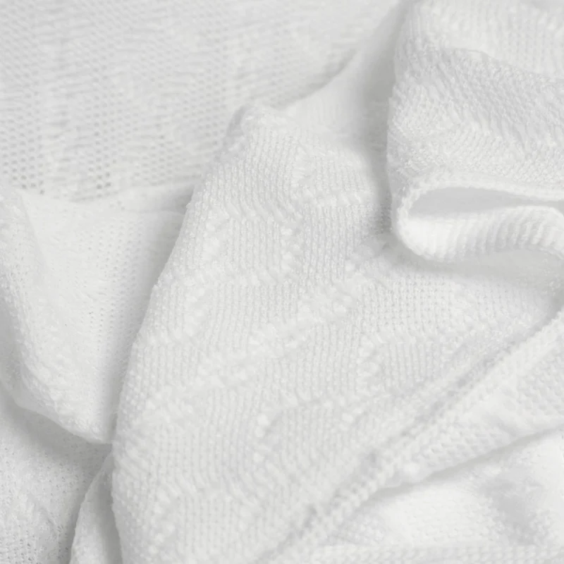 Jacquard tricoté tressé | Blanc | Deadstock de designer Nadya Toto
