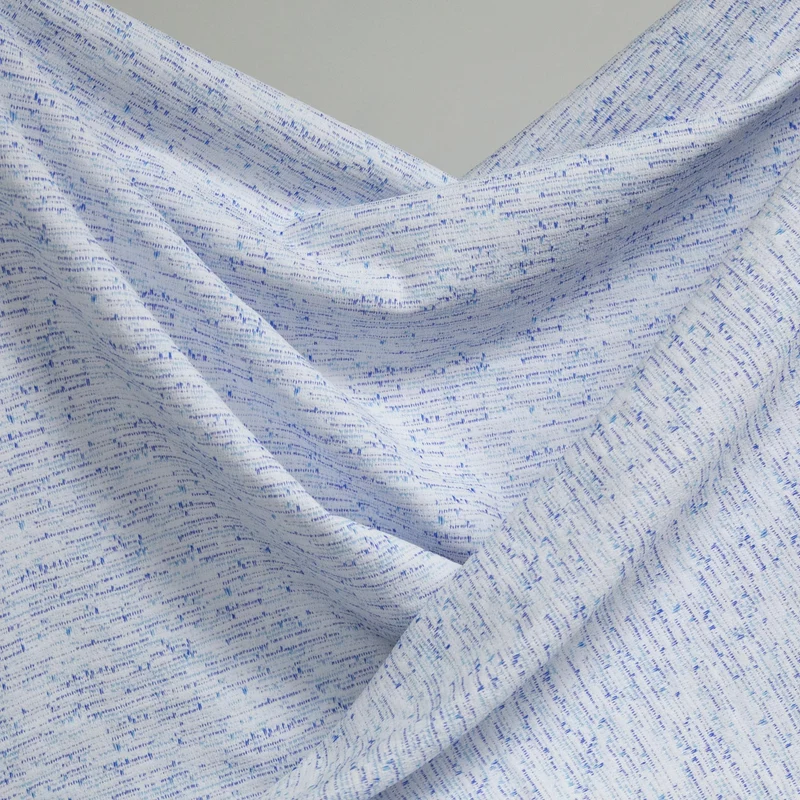 Jacquard tricoté effet tweed | Bleu & blanc | Deadstock de designer Nadya Toto