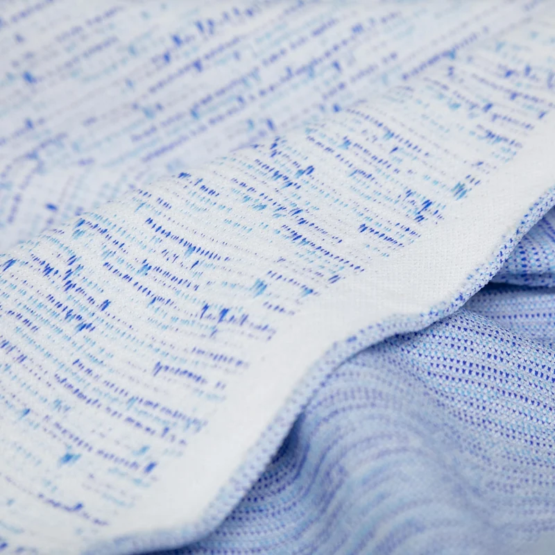 Jacquard tricoté effet tweed | Bleu & blanc | Deadstock de designer Nadya Toto
