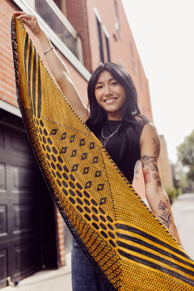 Perspective Shawl | Knitting pattern and Optional kits