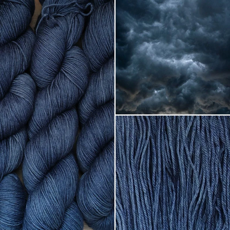 Écheveaux de laine teints à la main • Ciel d'Orage