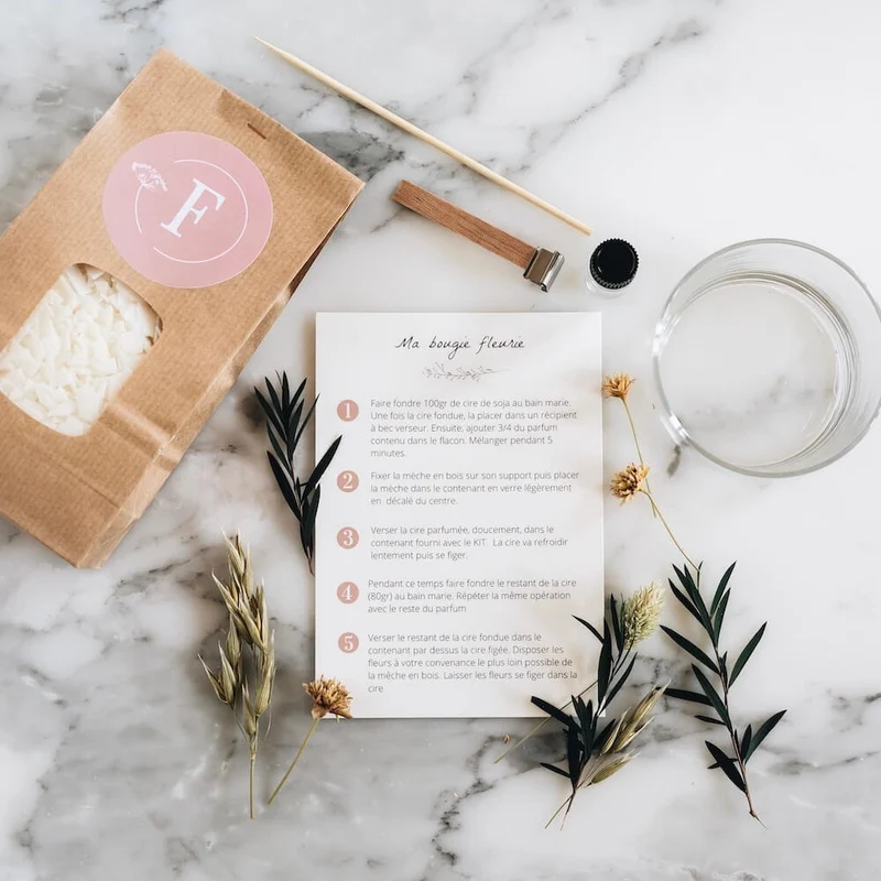 DIY bougie fleurie pot en verre