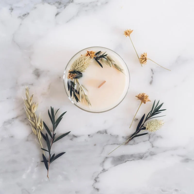 DIY bougie fleurie pot en verre