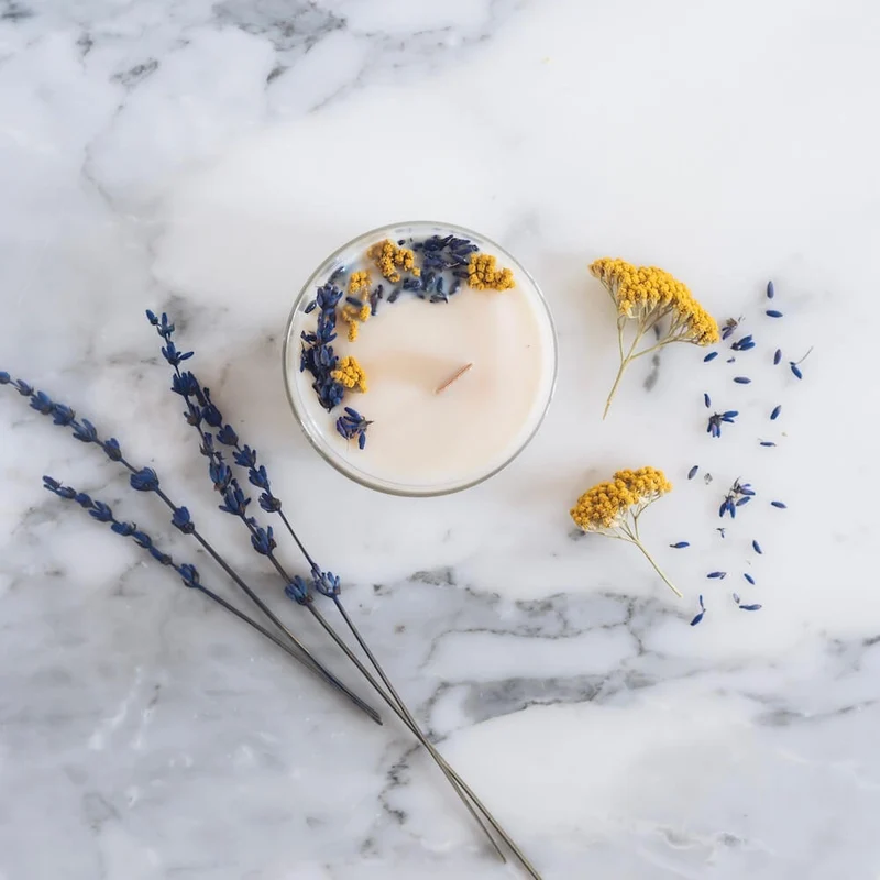 DIY bougie fleurie pot en verre