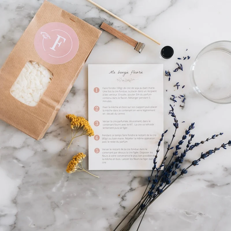 DIY bougie fleurie pot en verre