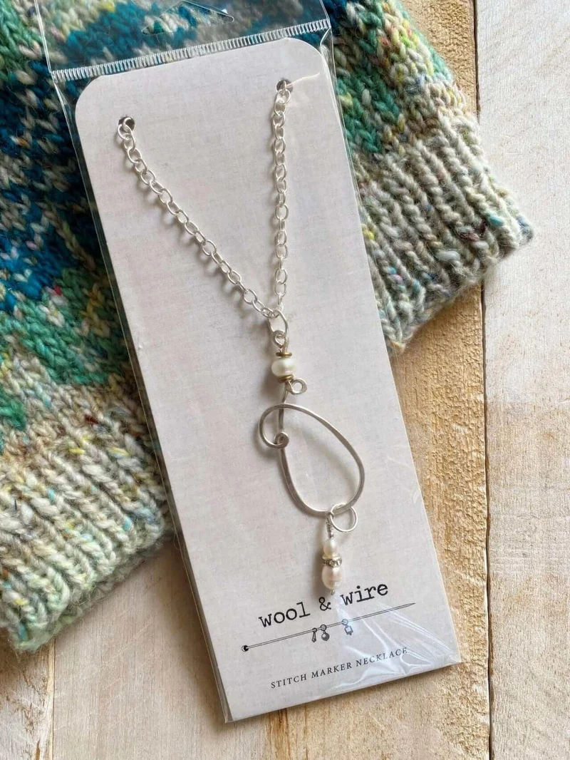 NNK Press Wool & Wire - Stitch marker Necklace SILVER CHAIN