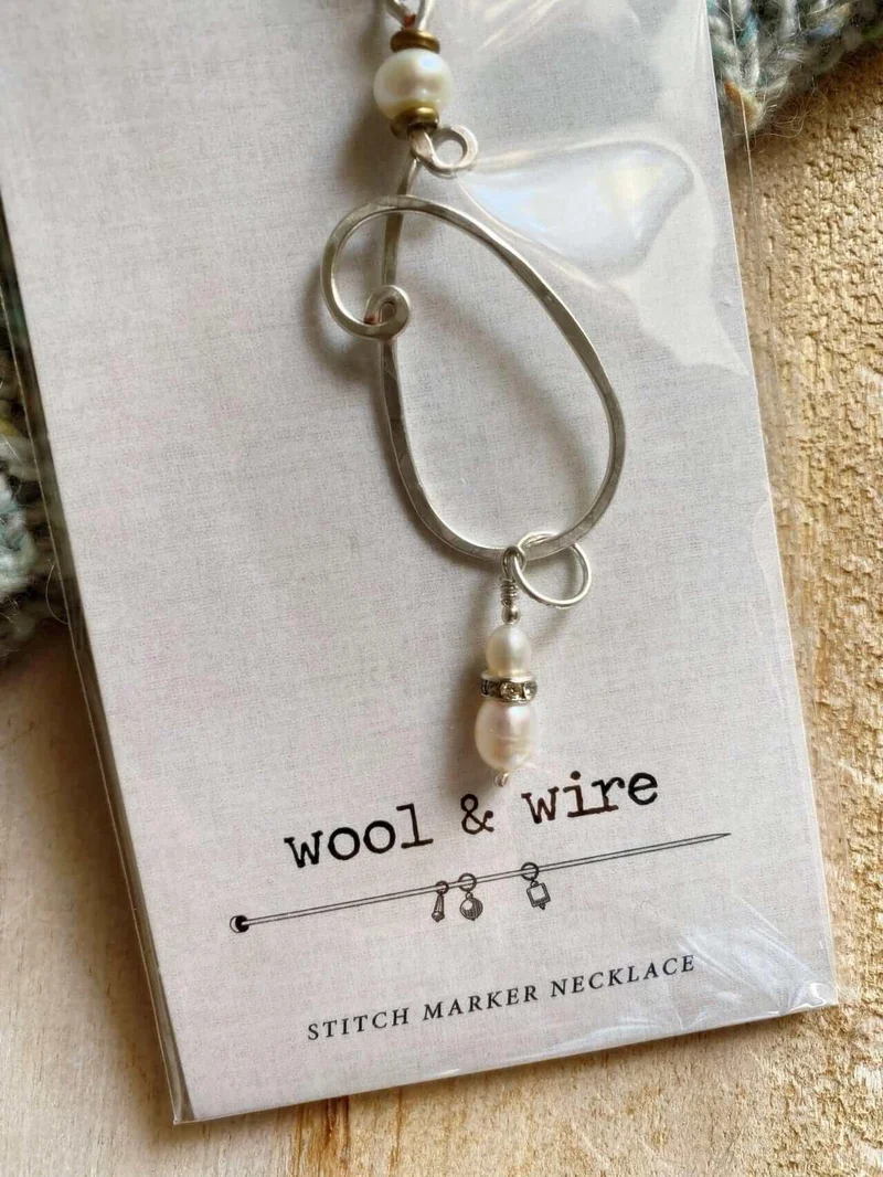 NNK Press Wool & Wire - Stitch marker Necklace SILVER CHAIN