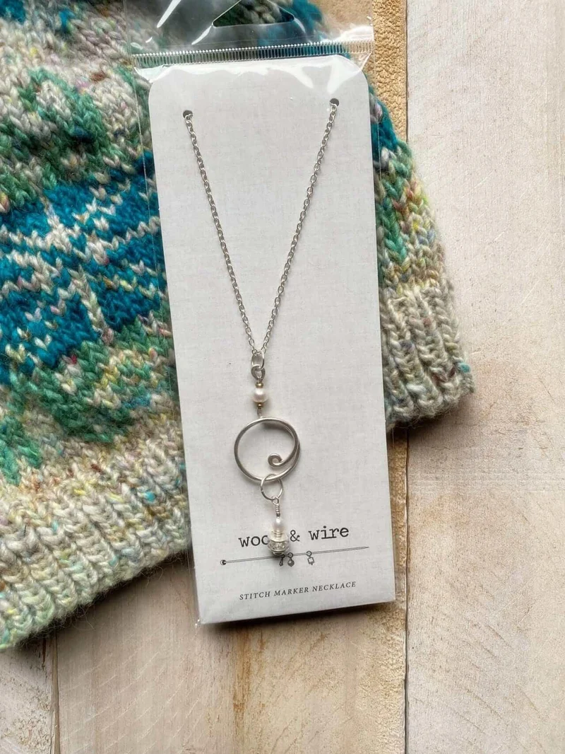 NNK Press Wool & Wire - Stitch marker Necklace SILVER CHAIN