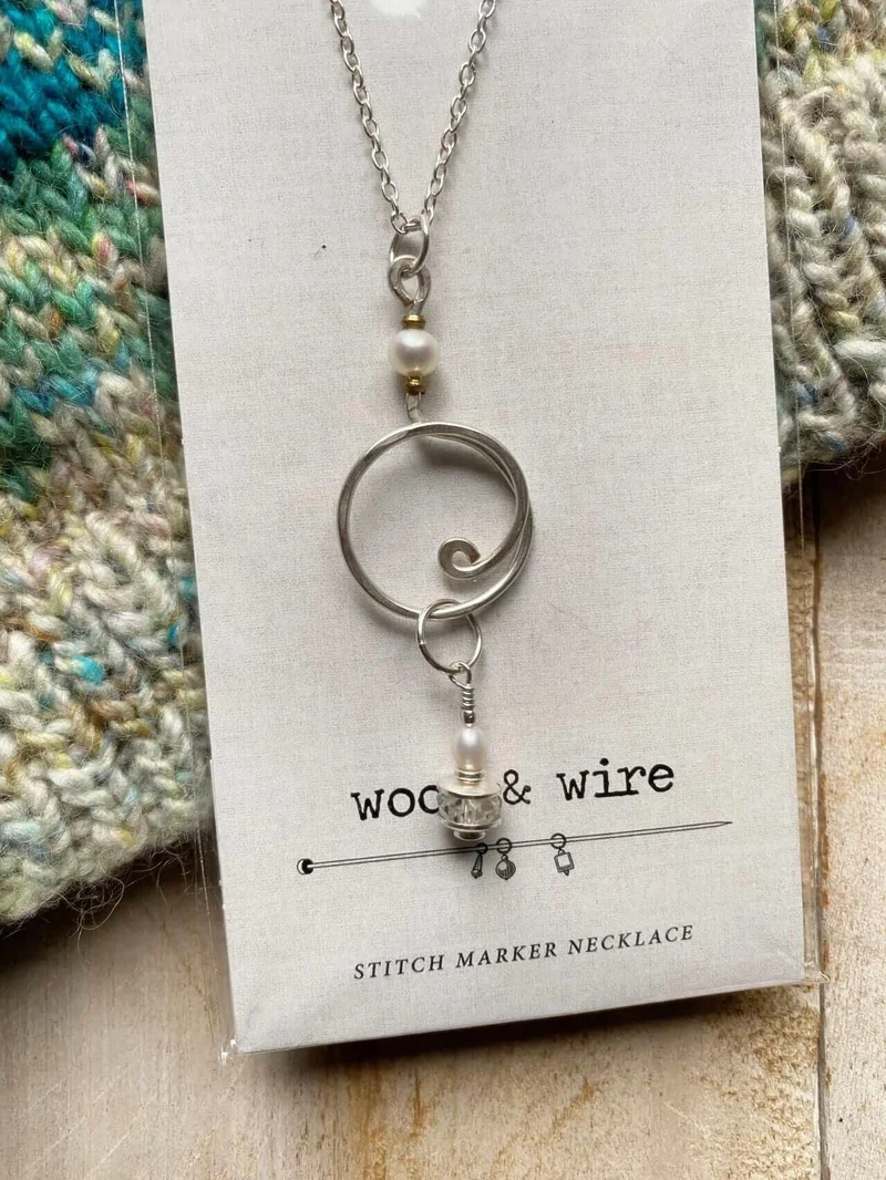 NNK Press Wool & Wire - Stitch marker Necklace SILVER CHAIN
