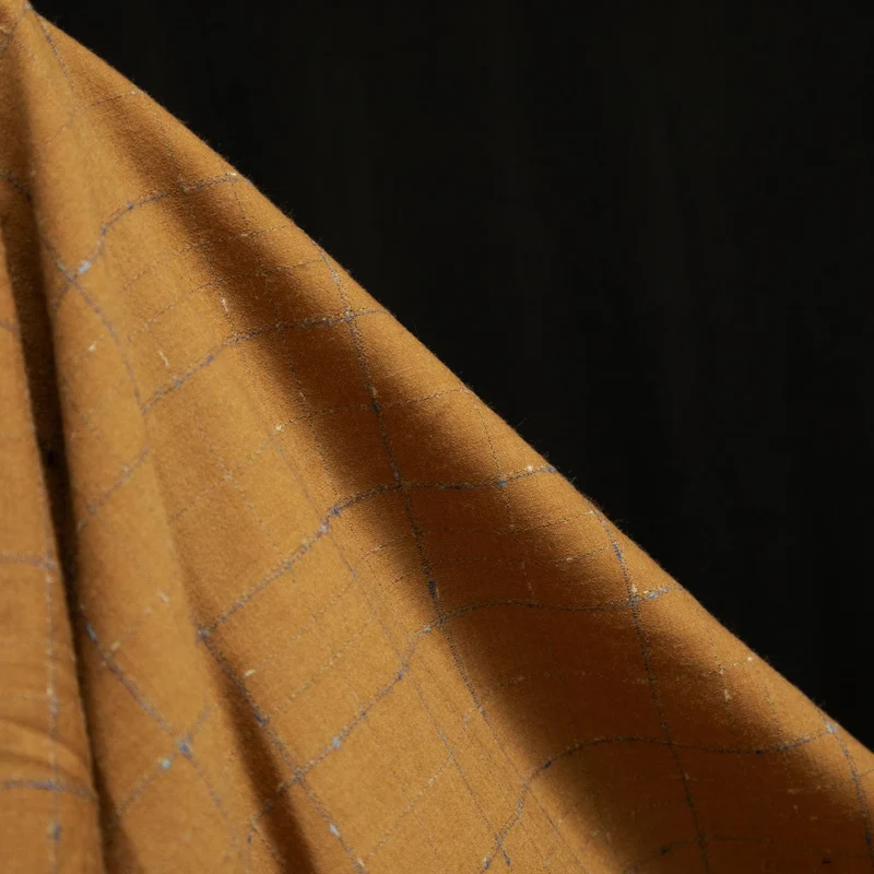 Tissu de Laine Tissée Léger | Carreaux Fenêtre Tissés Teints | 100 % Laine