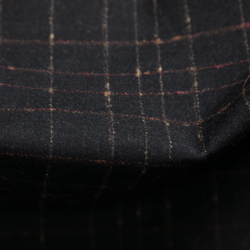 Tissu de Laine Tissée Léger | Carreaux Fenêtre Tissés Teints | 100 % Laine
