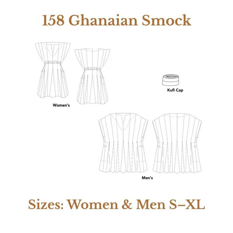 PATRON DE COUTURE PDF | 158 Smock ghanéen | Folkwear | UNISEXE