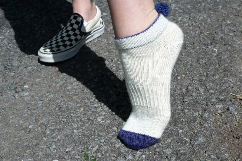 Sporty Pom Pom Socks - Knitting pattern and knitting kits