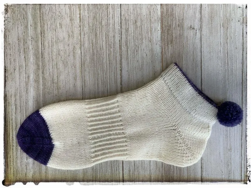 Sporty Pom Pom Socks - Knitting pattern and knitting kits