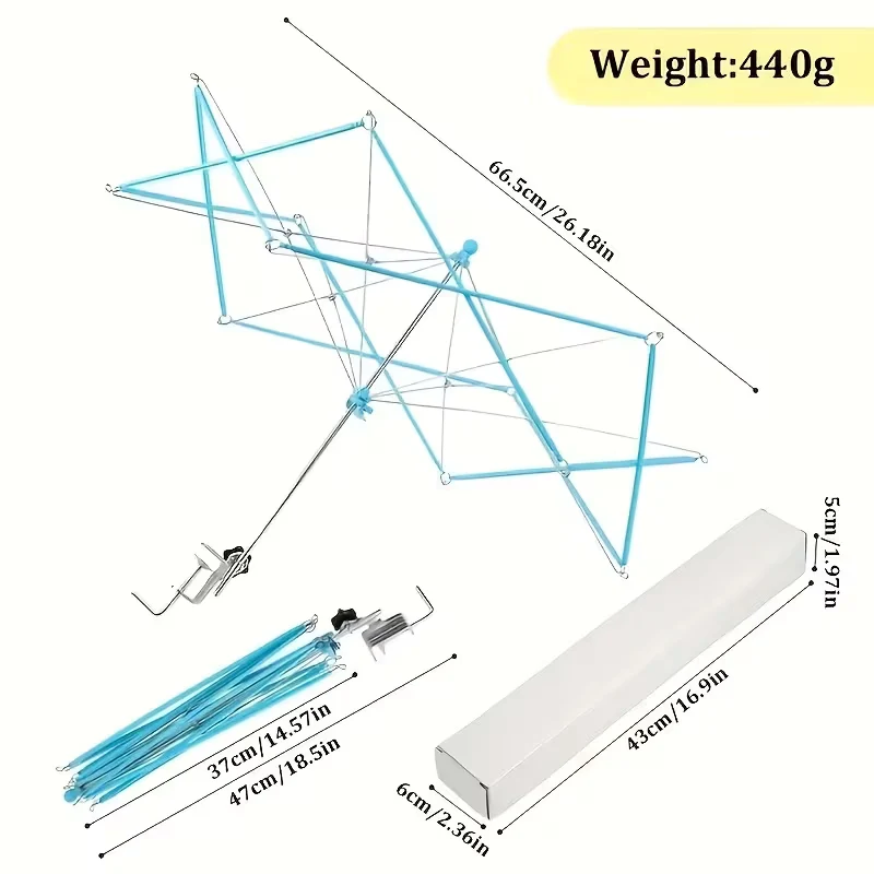 Dévidoir à Laine Pliable Métal et Plastique – Porte-Écheveaux Réglable pour Tricot et Crochet