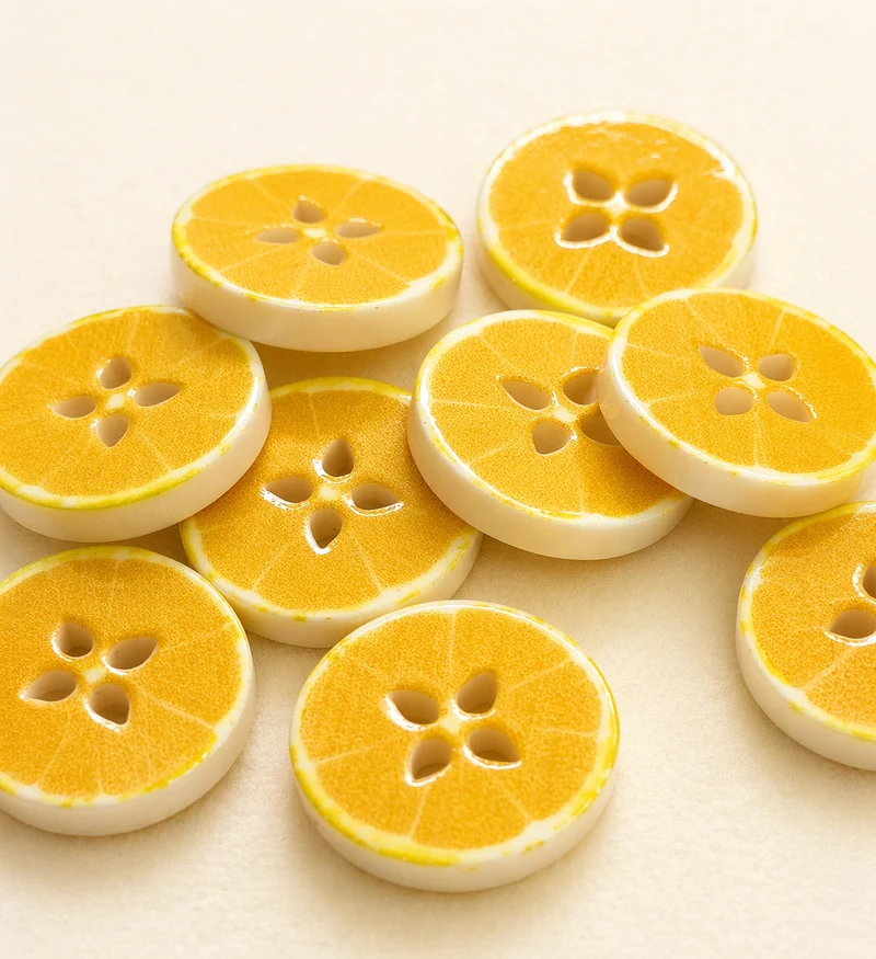 Boutons citron 15 mm – boutons originaux jaunes style fruit