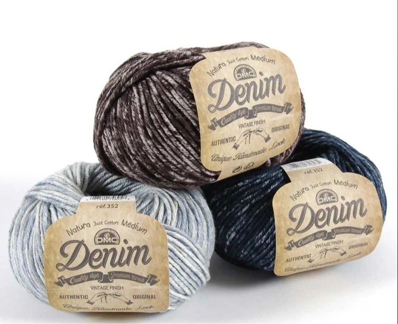 Fil coton pas cher DMC Natura Denim 50g- 75 m – fil coton pour tricot et crochet