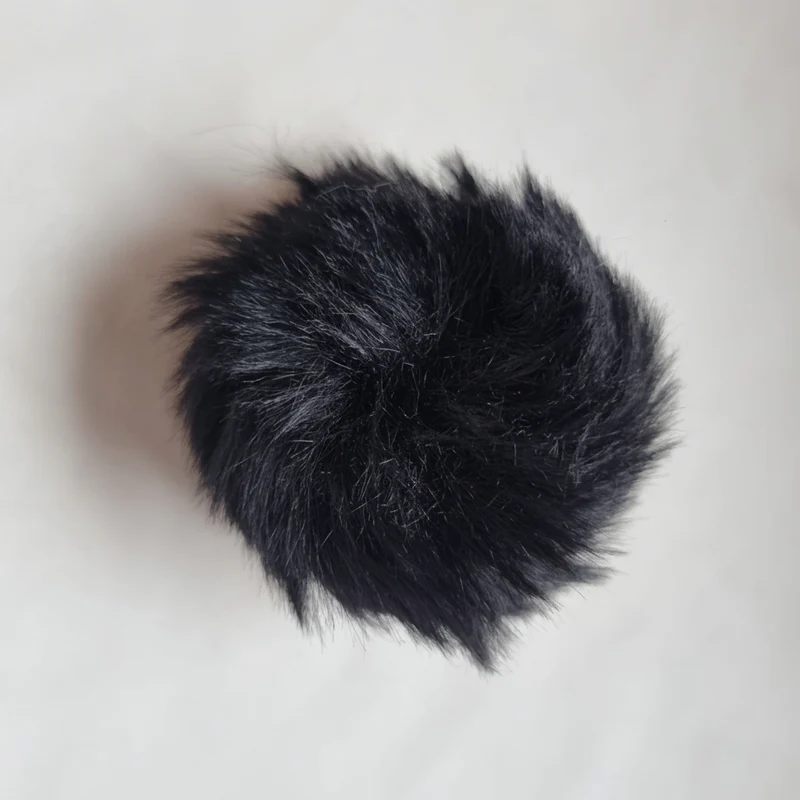 Pompons 8 cm en fausse fourrure de lapin douce avec boucles élastiques
