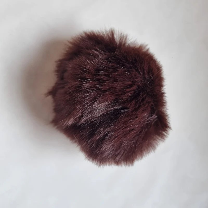 Pompons 8 cm en fausse fourrure de lapin douce avec boucles élastiques