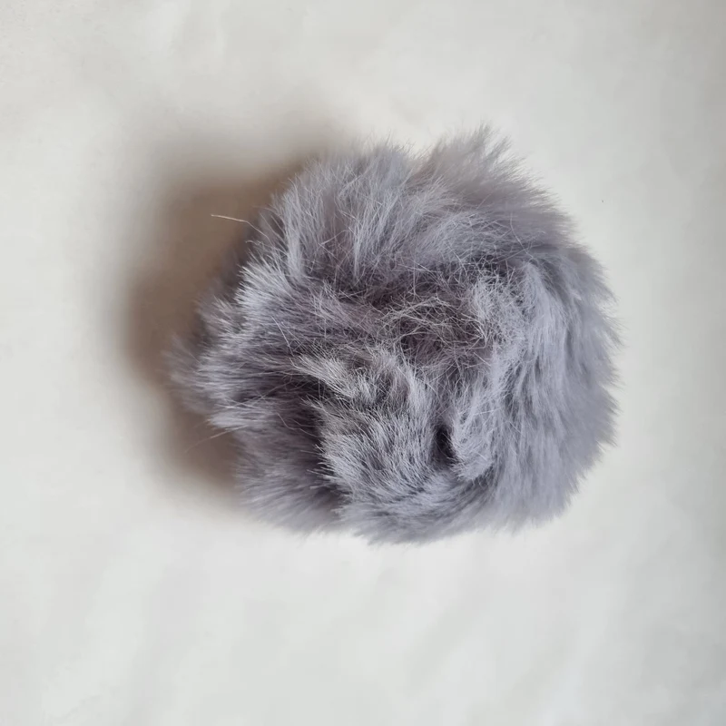 Pompons 8 cm en fausse fourrure de lapin douce avec boucles élastiques
