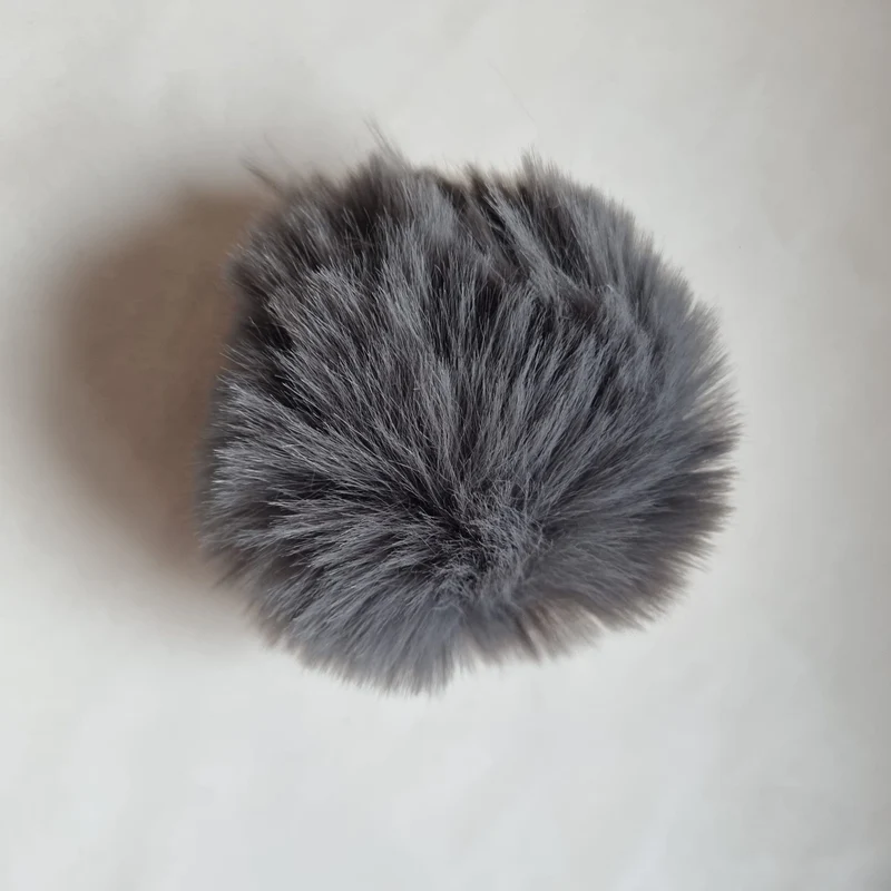 Pompons 8 cm en fausse fourrure de lapin douce avec boucles élastiques