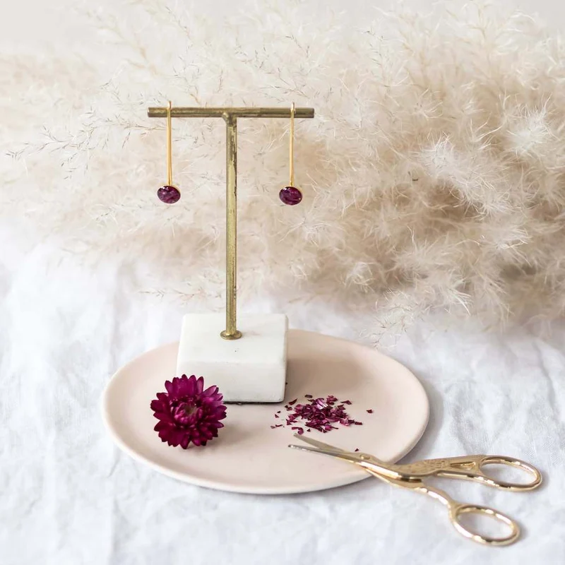 Kit DIY grandes boucles d'oreilles roses