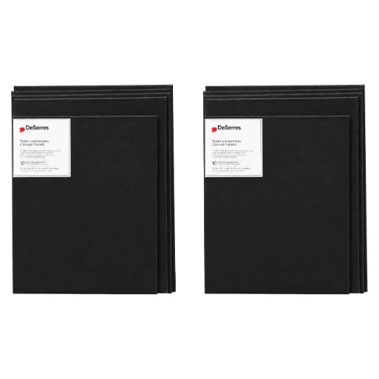 Asst. Black Canvas Boards (5x7 8x10,9x12,11x14,12x16in) -10 pcs