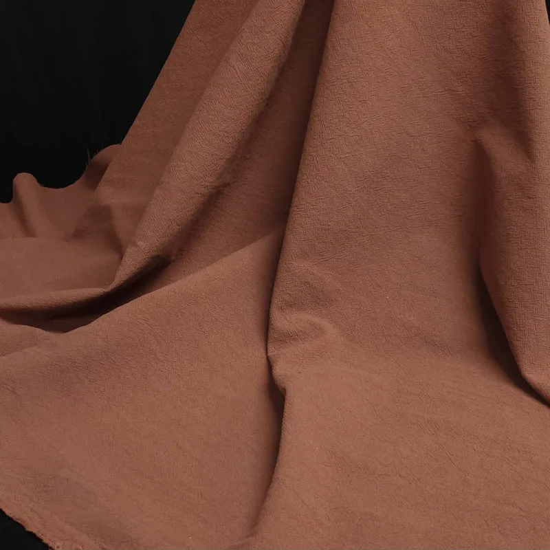 Coton froissé | Argile | 129 cm | FIN DE ROULEAU