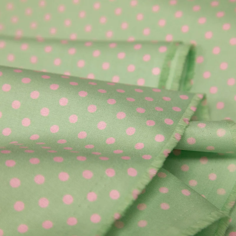 Coton japonais pour courtepointe Sevenberry | Pois verts et roses